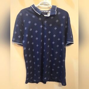 ⭐️Nickel And Iron Navy Blue Patterned Men's Shirt